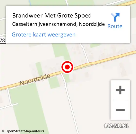 Locatie op kaart van de 112 melding: Brandweer Met Grote Spoed Naar Gasselternijveenschemond, Noordzijde op 15 maart 2015 15:37