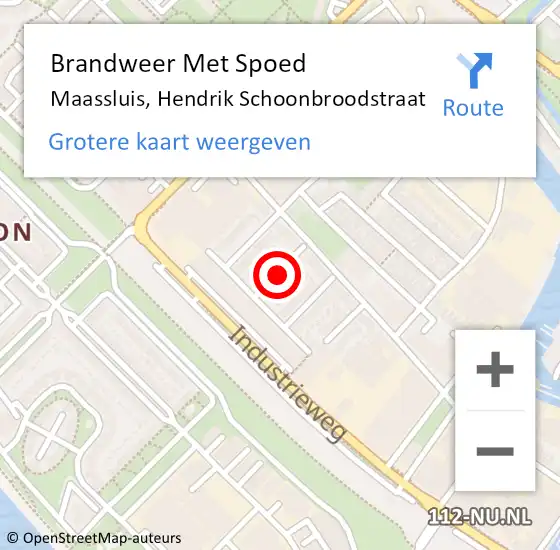 Locatie op kaart van de 112 melding: Brandweer Met Spoed Naar Maassluis, Hendrik Schoonbroodstraat op 15 maart 2015 15:40