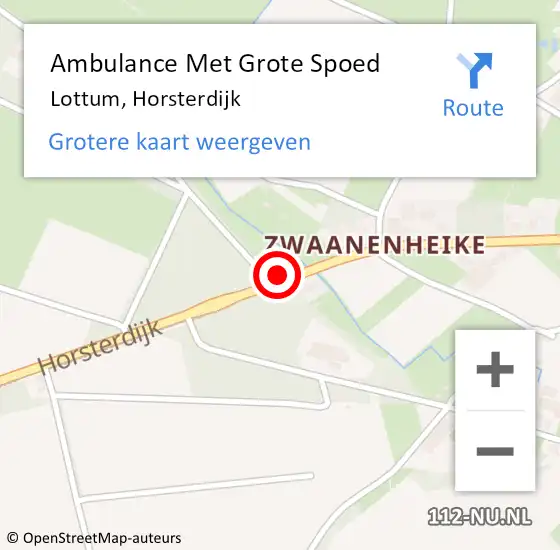 Locatie op kaart van de 112 melding: Ambulance Met Grote Spoed Naar Lottum, Horsterdijk op 15 maart 2015 16:05
