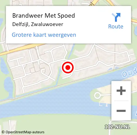 Locatie op kaart van de 112 melding: Brandweer Met Spoed Naar Delfzijl, Zwaluwoever op 15 maart 2015 16:26