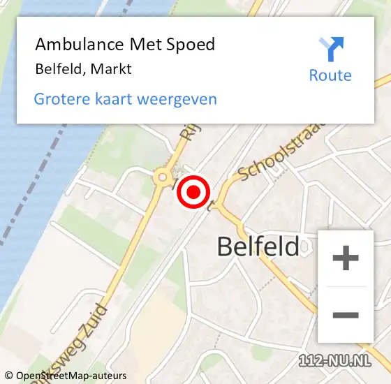 Locatie op kaart van de 112 melding: Ambulance Met Spoed Naar Belfeld, Markt op 15 maart 2015 17:30