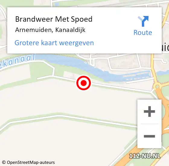 Locatie op kaart van de 112 melding: Brandweer Met Spoed Naar Arnemuiden, Kanaaldijk op 15 maart 2015 18:09