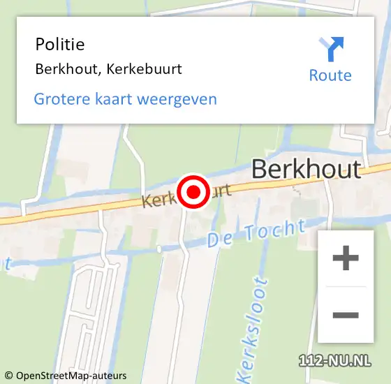 Locatie op kaart van de 112 melding: Politie Berkhout, Kerkebuurt op 15 maart 2015 20:44