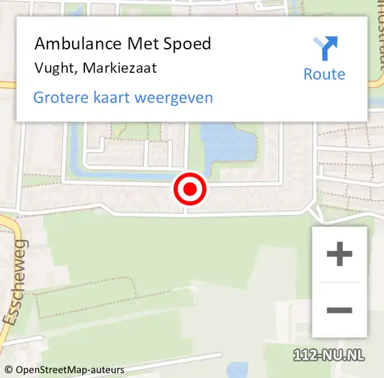 Locatie op kaart van de 112 melding: Ambulance Met Spoed Naar Vught, Markiezaat op 15 maart 2015 21:11