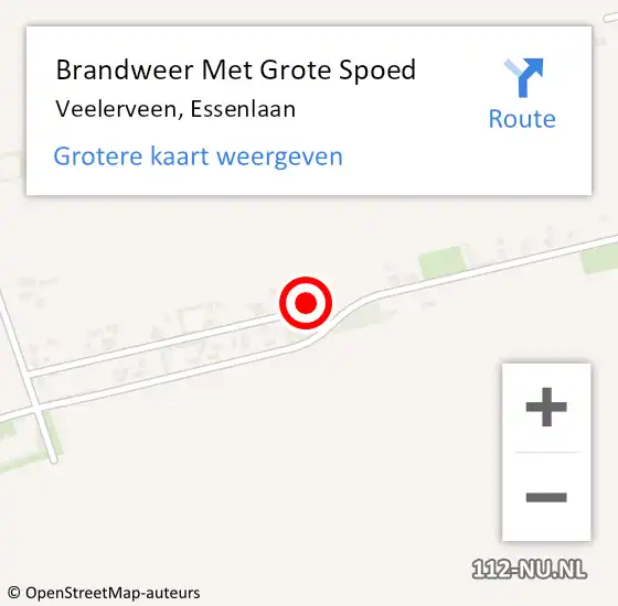 Locatie op kaart van de 112 melding: Brandweer Met Grote Spoed Naar Veelerveen, Essenlaan op 15 maart 2015 23:19