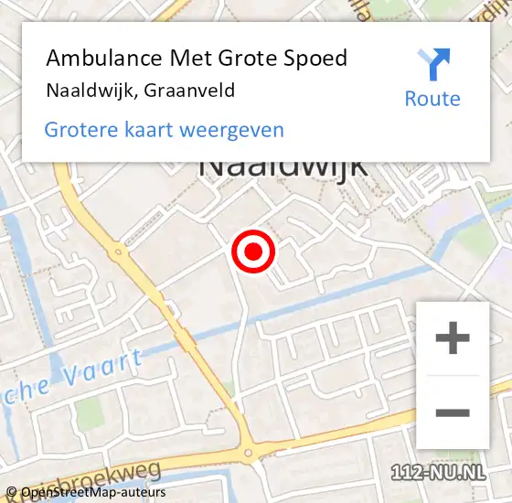 Locatie op kaart van de 112 melding: Ambulance Met Grote Spoed Naar Naaldwijk, Graanveld op 16 maart 2015 00:33