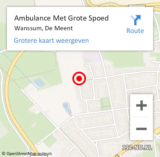 Locatie op kaart van de 112 melding: Ambulance Met Grote Spoed Naar Wanssum, De Meent op 16 maart 2015 06:13