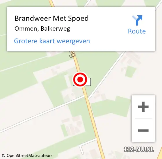 Locatie op kaart van de 112 melding: Brandweer Met Spoed Naar Ommen, Balkerweg op 16 maart 2015 07:06