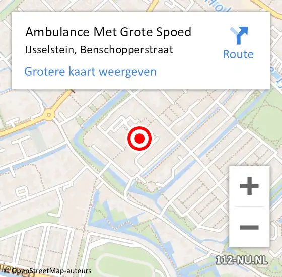 Locatie op kaart van de 112 melding: Ambulance Met Grote Spoed Naar IJsselstein, Benschopperstraat op 16 maart 2015 08:31