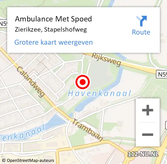 Locatie op kaart van de 112 melding: Ambulance Met Spoed Naar Zierikzee, Stapelshofweg op 16 maart 2015 08:53