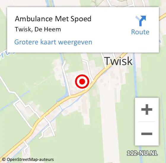 Locatie op kaart van de 112 melding: Ambulance Met Spoed Naar Twisk, De Heem op 16 maart 2015 09:01