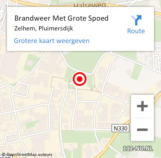 Locatie op kaart van de 112 melding: Brandweer Met Grote Spoed Naar Zelhem, Pluimersdijk op 16 maart 2015 09:15