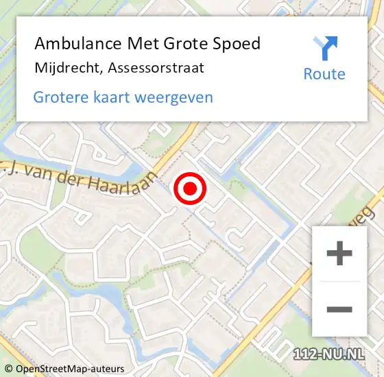 Locatie op kaart van de 112 melding: Ambulance Met Grote Spoed Naar Mijdrecht, Assessorstraat op 16 maart 2015 10:19