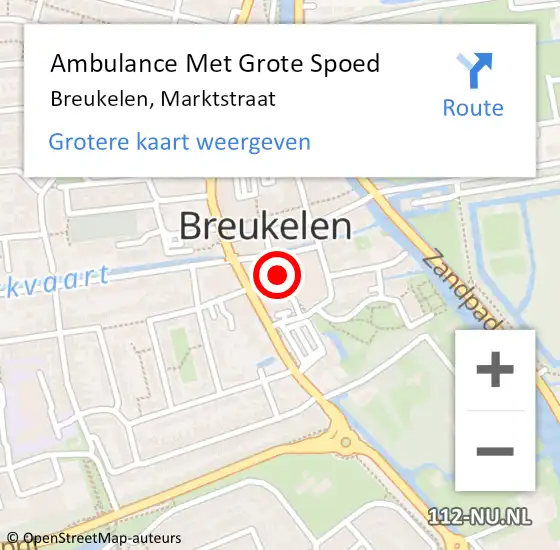 Locatie op kaart van de 112 melding: Ambulance Met Grote Spoed Naar Breukelen, Marktstraat op 16 maart 2015 10:39