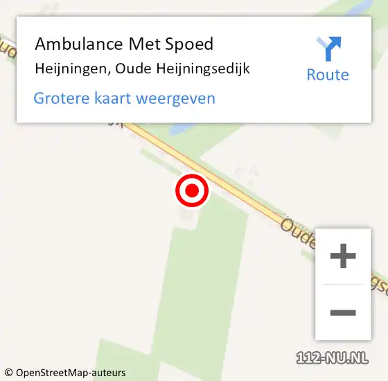 Locatie op kaart van de 112 melding: Ambulance Met Spoed Naar Heijningen, Oude Heijningsedijk op 16 maart 2015 11:57