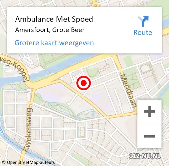 Locatie op kaart van de 112 melding: Ambulance Met Spoed Naar Amersfoort, Grote Beer op 1 november 2013 20:58