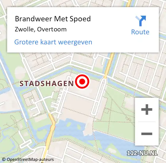 Locatie op kaart van de 112 melding: Brandweer Met Spoed Naar Zwolle, Overtoom op 1 november 2013 21:20