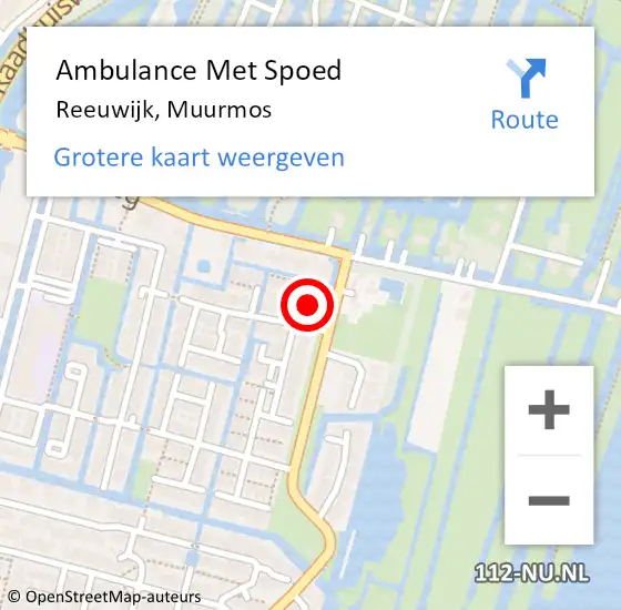 Locatie op kaart van de 112 melding: Ambulance Met Spoed Naar Reeuwijk, Muurmos op 16 maart 2015 15:11