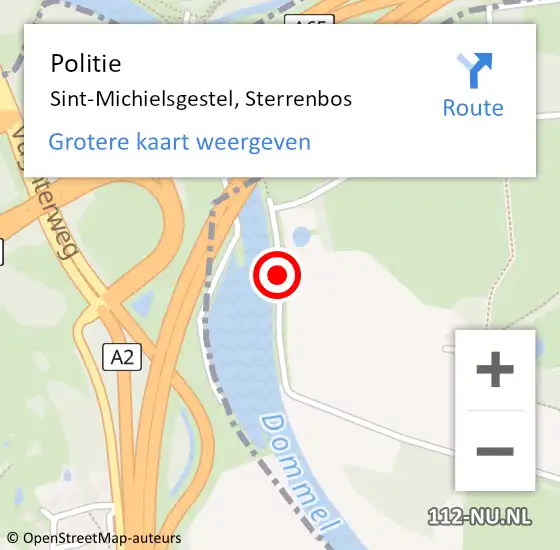 Locatie op kaart van de 112 melding: Politie Sint-Michielsgestel, Sterrenbos op 16 maart 2015 15:36