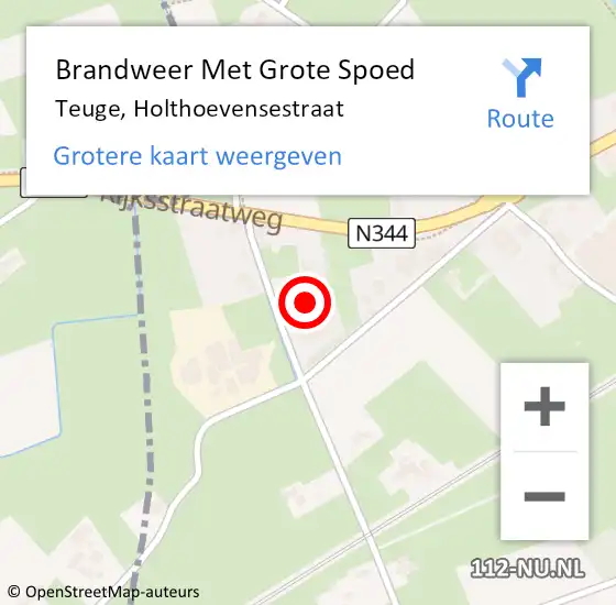 Locatie op kaart van de 112 melding: Brandweer Met Grote Spoed Naar Teuge, Holthoevensestraat op 16 maart 2015 16:00