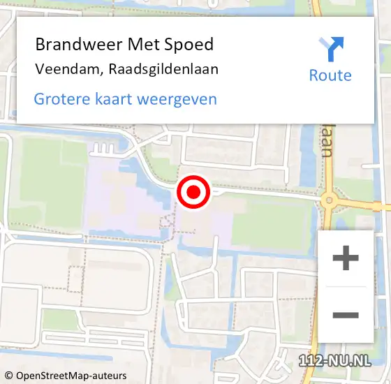 Locatie op kaart van de 112 melding: Brandweer Met Spoed Naar Veendam, Raadsgildenlaan op 16 maart 2015 16:35