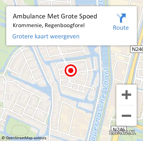 Locatie op kaart van de 112 melding: Ambulance Met Grote Spoed Naar Krommenie, Regenboogforel op 16 maart 2015 16:50