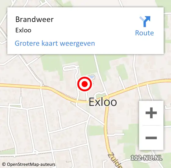 Locatie op kaart van de 112 melding: Brandweer Exloo op 16 maart 2015 18:02