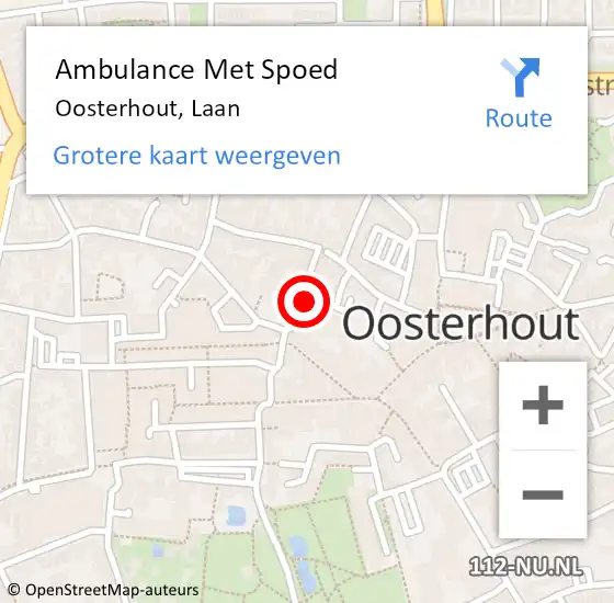 Locatie op kaart van de 112 melding: Ambulance Met Spoed Naar Oosterhout, Laan op 1 november 2013 22:16