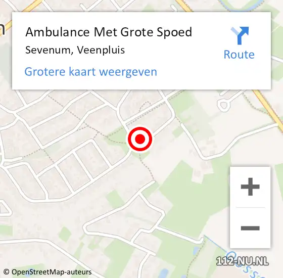 Locatie op kaart van de 112 melding: Ambulance Met Grote Spoed Naar Sevenum, Veenpluis op 1 november 2013 22:29