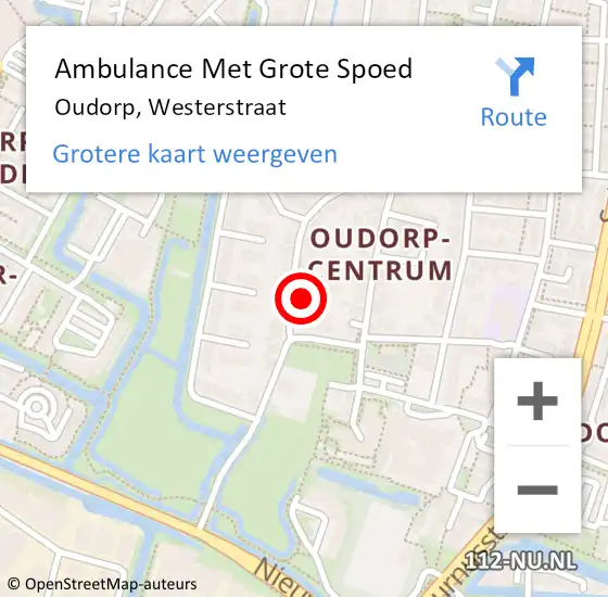 Locatie op kaart van de 112 melding: Ambulance Met Grote Spoed Naar Oudorp, Westerstraat op 17 maart 2015 00:07