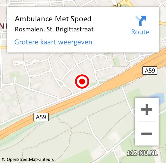 Locatie op kaart van de 112 melding: Ambulance Met Spoed Naar Rosmalen, St. Brigittastraat op 17 maart 2015 02:23