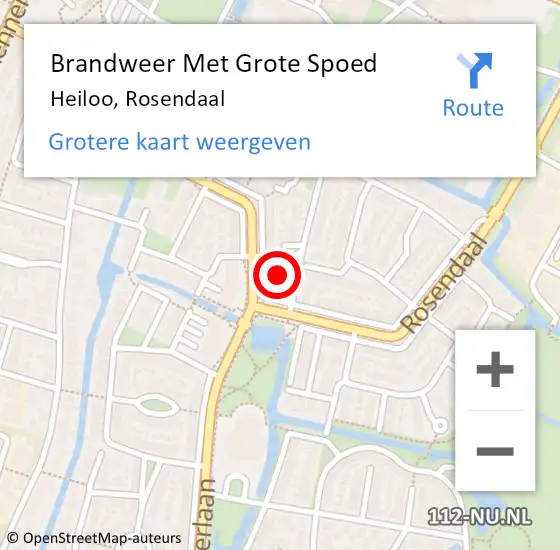 Locatie op kaart van de 112 melding: Brandweer Met Grote Spoed Naar Heiloo, Rosendaal op 17 maart 2015 04:22