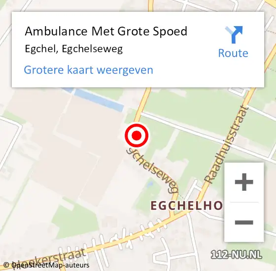 Locatie op kaart van de 112 melding: Ambulance Met Grote Spoed Naar Egchel, Egchelseweg op 17 maart 2015 07:06