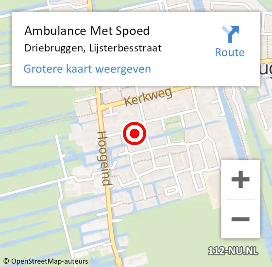 Locatie op kaart van de 112 melding: Ambulance Met Spoed Naar Driebruggen, Lijsterbesstraat op 17 maart 2015 08:10