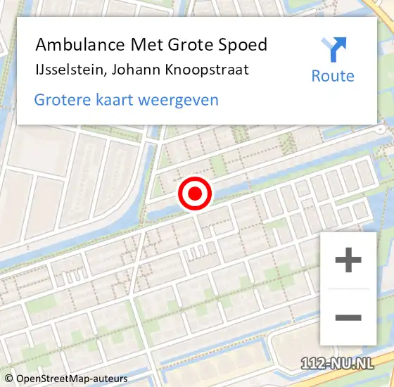 Locatie op kaart van de 112 melding: Ambulance Met Grote Spoed Naar IJsselstein, Johann Knoopstraat op 17 maart 2015 10:11