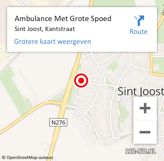 Locatie op kaart van de 112 melding: Ambulance Met Grote Spoed Naar Sint Joost, Kantstraat op 17 maart 2015 11:31