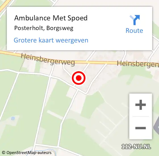 Locatie op kaart van de 112 melding: Ambulance Met Spoed Naar Posterholt, Borgsweg op 17 maart 2015 11:34