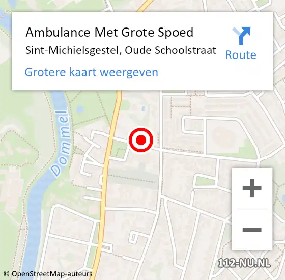 Locatie op kaart van de 112 melding: Ambulance Met Grote Spoed Naar Sint-Michielsgestel, Oude Schoolstraat op 17 maart 2015 11:51