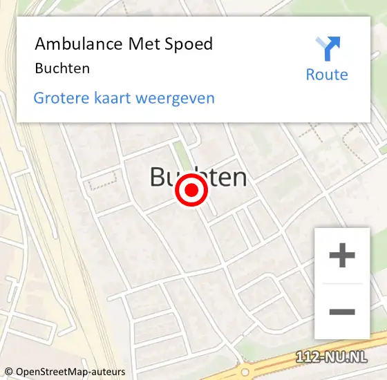 Locatie op kaart van de 112 melding: Ambulance Met Spoed Naar Buchten op 17 maart 2015 13:49