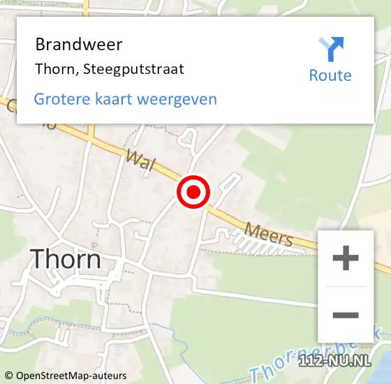 Locatie op kaart van de 112 melding: Brandweer Thorn, Steegputstraat op 2 november 2013 00:11