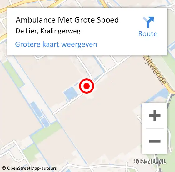 Locatie op kaart van de 112 melding: Ambulance Met Grote Spoed Naar De Lier, Kralingerweg op 2 november 2013 00:12