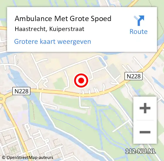 Locatie op kaart van de 112 melding: Ambulance Met Grote Spoed Naar Haastrecht, Kuiperstraat op 17 maart 2015 15:52