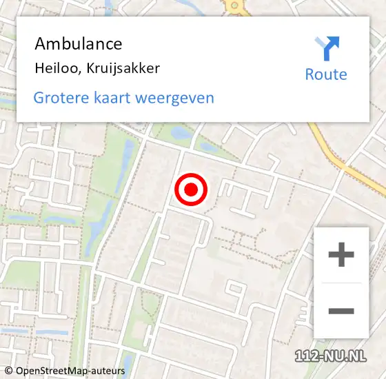 Locatie op kaart van de 112 melding: Ambulance Heiloo, Kruijsakker op 17 maart 2015 16:15