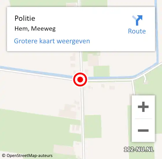 Locatie op kaart van de 112 melding: Politie Hem, Meeweg op 17 maart 2015 16:50