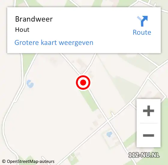 Locatie op kaart van de 112 melding: Brandweer Hout op 17 maart 2015 17:19