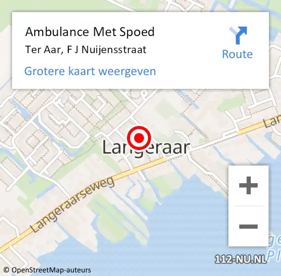 Locatie op kaart van de 112 melding: Ambulance Met Spoed Naar Ter Aar, F J Nuijensstraat op 17 maart 2015 17:27