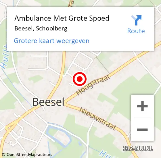 Locatie op kaart van de 112 melding: Ambulance Met Grote Spoed Naar Beesel, Schoolberg op 17 maart 2015 17:48