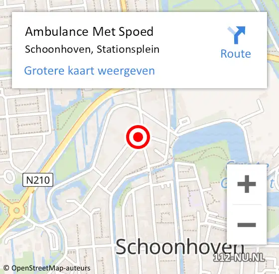 Locatie op kaart van de 112 melding: Ambulance Met Spoed Naar Schoonhoven, Stationsplein op 17 maart 2015 17:55