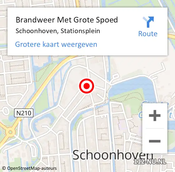 Locatie op kaart van de 112 melding: Brandweer Met Grote Spoed Naar Schoonhoven, Stationsplein op 17 maart 2015 18:07