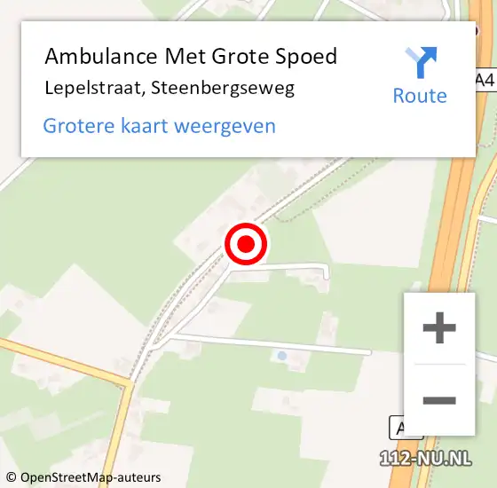 Locatie op kaart van de 112 melding: Ambulance Met Grote Spoed Naar Lepelstraat, Steenbergseweg op 11 september 2013 14:47